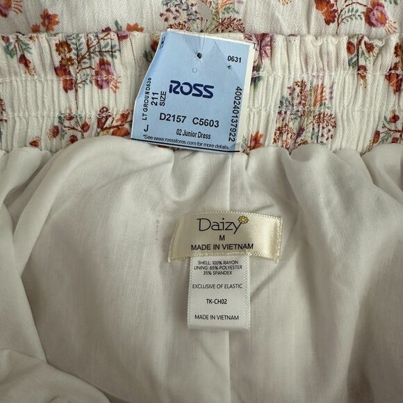 Daizy Cottage Boho Bohemian Floral Open Back Mini Dress Size Medium NEW - Picture 3 of 5